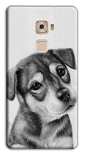 Mixroom – Coque Étui Case en TPU Silicone Souple pour Huawei Ascend Mate s M596 Chiot de Chien Blanc et Noir