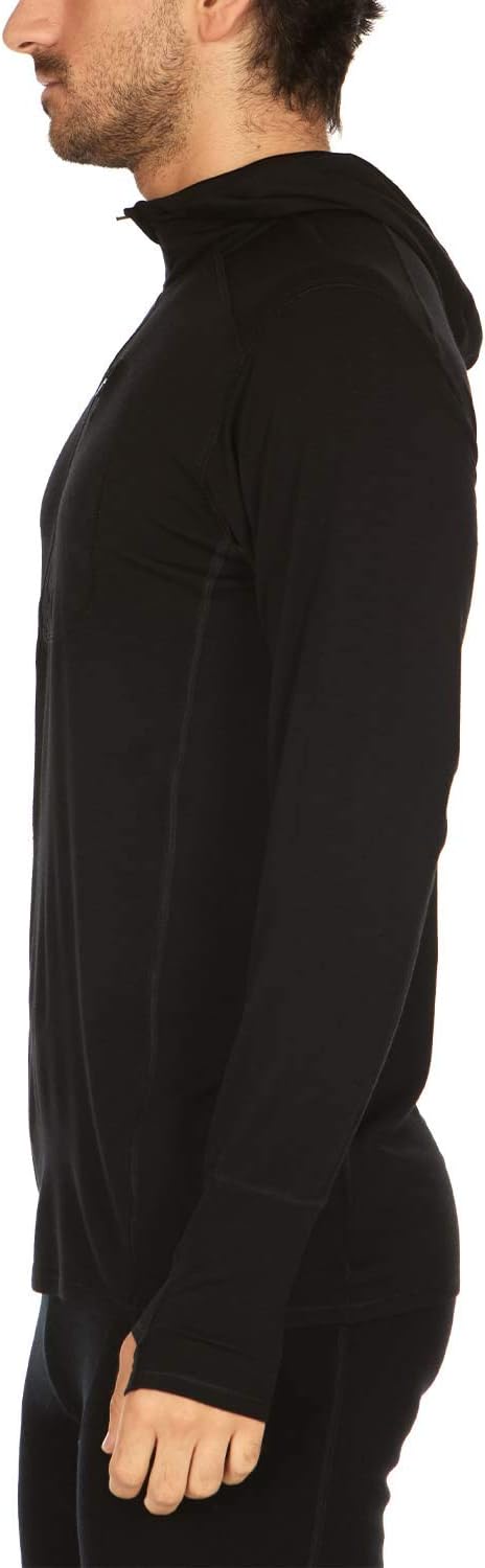 Mens Micro Weight Woolverino ¼ Zip Sun Hoodie - 84% Merino Wool, 12% Nylon, 4% Spandex - Image 3