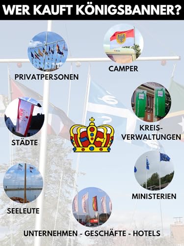 KÖNIGSBANNER Zertifizierte Flagge Fahne Glaisin - LWL 20 x 30cm - Kleinfahne mit zwei Befestigungsbändern aus deutscher Flaggen-Manufaktur