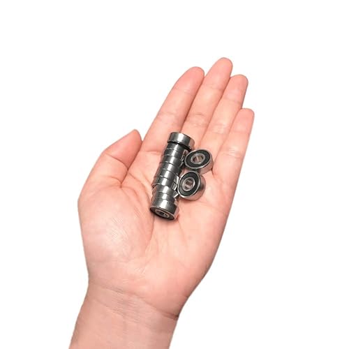 Miniatura 2 de 606 2RS Rodamientos de bolas paquete de 12 Rodamientos de bolas de acero y doble goma sellados en miniatura para equipos industriales, micromotor,