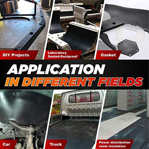 Pamazy Neoprene Rubber Sheet Roll 1/16" Thick X 12" Wide X 10Ft Long With Adhesive Backing (Including Utility Knife), Heavy Duty Self Rubber Seal Strips Roll For Diy Gaskets, Flooring, Seals #TOP4