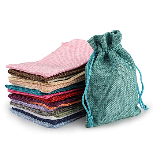 Greatest Product Burlap Drawstring Bags, EUSOAR 4.0 x 5.5" Gift Bags 50 pcs, Linen Bags with Drawstring, Recyclable Sacks, Handmade Business Cosmetics Souvenir Bags, Wedding Party Present Pouches-25 Mixed Colors Greatest Product Burlap Drawstring Bags, EUSOAR 4.0 x 5.5" Gift Bags 50 pcs, Linen Bags with Drawstring, Recyclable Sacks, Handmade Business Cosmetics Souvenir Bags, Wedding Party Present Pouches-25 Mixed Colors