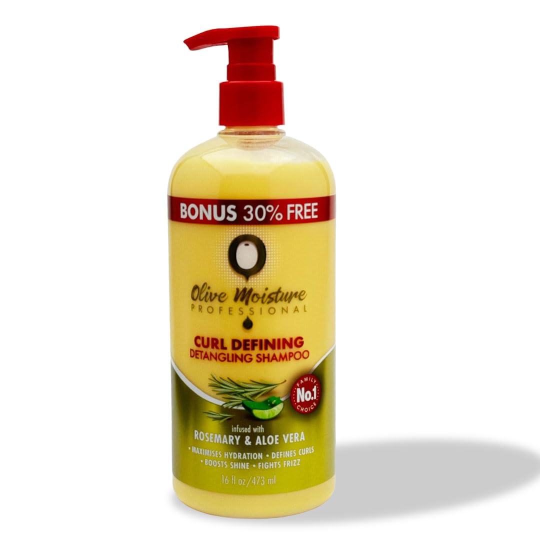 Olive Moisture Curl Defining Detangling Shampoo 16 Oz (473ml) with Aloe Vera & Olive Oil for Curly Hair Gently Cleanses