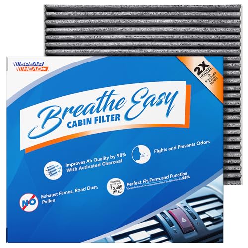 Image of Spearhead Odor Defense Breathe Easy AC & Heater Cabin Filter | Fits Select 2007-2025 Ram 1500 /2500 /3500, Grand Wagoneer /L, Wagoneer /L, CX-7 | Up to 25% Longer Lasting w /Activated Carbon (BE-671)