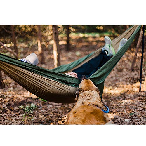 NATUREFUN Ultralight Travel Camping Hammock | 300 kg load capacity, (275 x 140 cm) parachute nylon | 2 x Premium carabiner, 2 x nylon slings included | For outdoor indoor garden use - Image 7