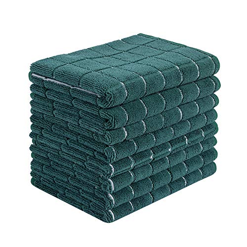 Lot de 8 torchons en Microfibre Doux, Super absorbants et Non Pelucheux - 66 x 45,7 cm - Vert