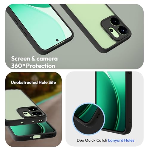 Image of KAPAVER Hybrid Clear Back Cover Case for Oppo Reno 14 | Protective Shockproof Cleare Hard PC Soft Flexible Black TPU Cover