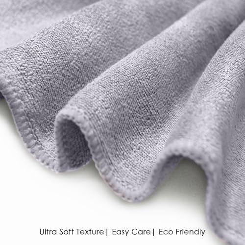 Image of HOUSSE Microfiber Face Towels | Ultra Absorbent, Odour-Free, Quick Dry 450 GSM Face Towel for Home, Gym, Travel, Running and Personal Use | 30x30 cm | Set of 4 in One Colour (Frost Grey, Pack of 4)