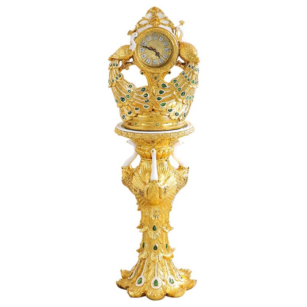 FZL02068LM Grandfather Floor Clock Living Room Modern Peacock Vertical Villa Decoration Hall Retro Mute Luxury Ornaments Standing clock