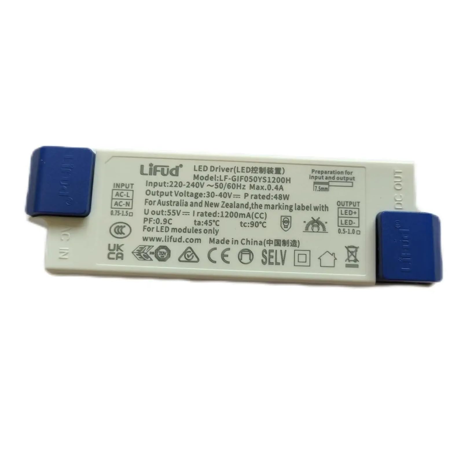 FCARUMIQP No Flicker LED Driver 48W 1200mA 30-40VDC 220-240VAC LF-GIF050YS1200H Power Supply Panel/Down/Track Light