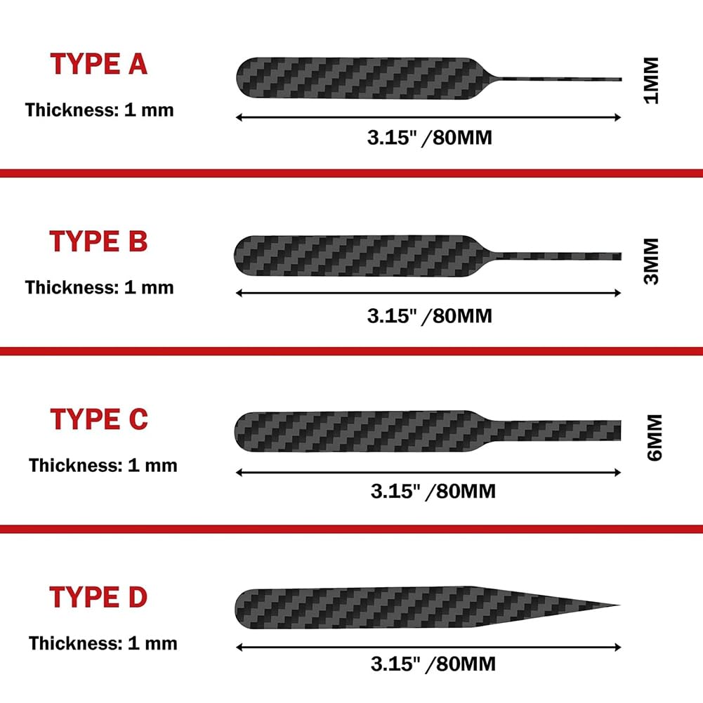 Bastoncini di Carteggiatura In Fibra di Carbonio (4 PCS) per Modelli In Scala per Strumenti di Rettifica di Dettagli A Forma Speciale