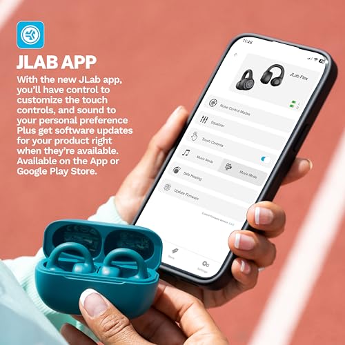 JLab Flex Open Ear Kopfhörer - Bluetooth Headphones Multipoint, Blaugrün – Ansicht 6
