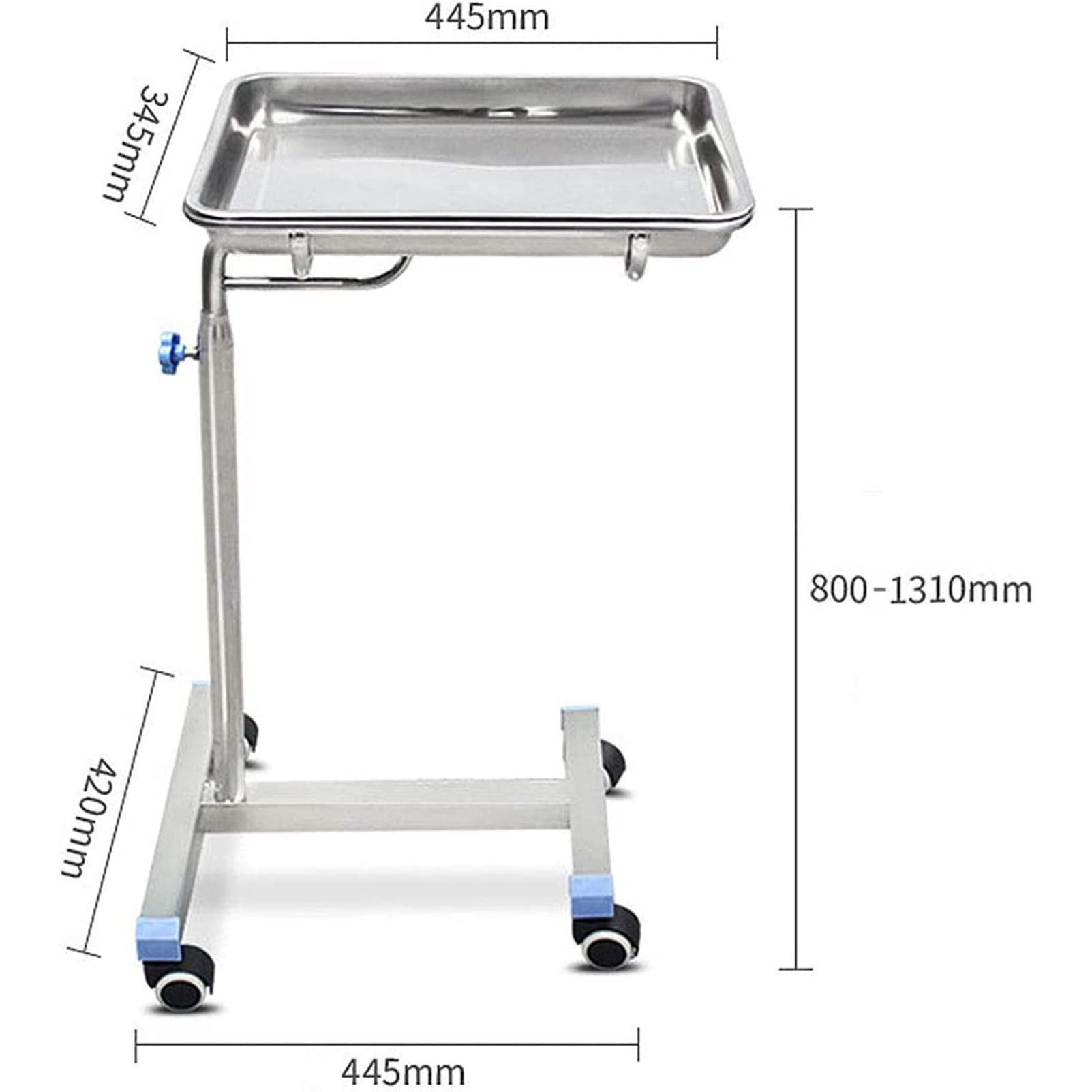 Carro De Salón De Belleza, Carro De Metal De Altura Ajustable con Tapa Plana, Carro De Acero Inoxidable Extraíble, Equipo De Instrumentos De Salón De SPA Médico, para Suministros Médicos