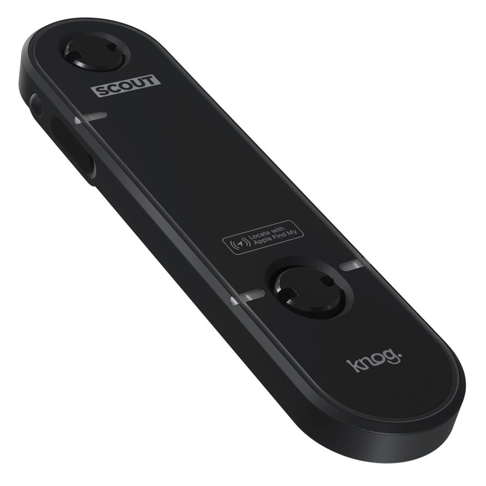 Knog Scout bewegungssensible Fahrrad Alarmanlage mit 85dB und zusätzlicher Ortungsmöglichkeit. Zur Montage an den Flaschenhalter-Ösen