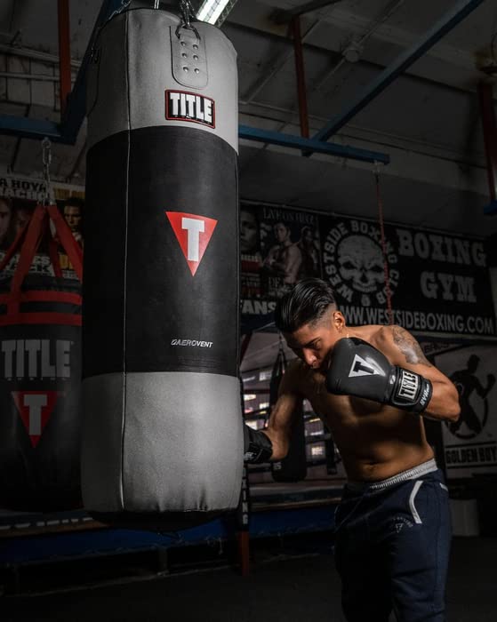 TITLE Boxing Gel Glory Super Bag Gloves 2.0, Grey/Black, 14 oz