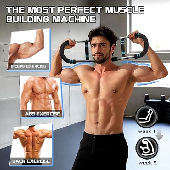 Twister Arm Trainer, 60-100lb Adjustable Chest & Arm Workout Tool, Arm Strengthener for Men & Women, Portable Detachable Upper Body Fitness Machine for Home & Gym