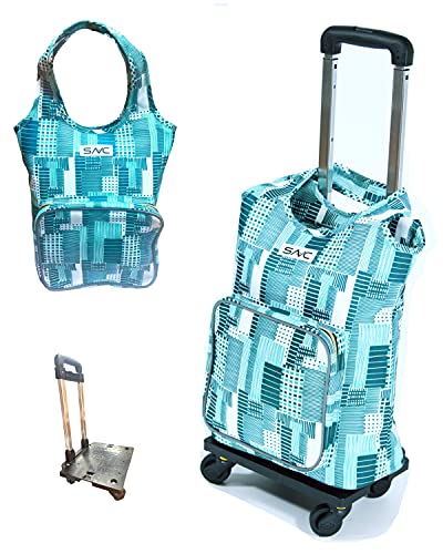 Shopping Trolley - Reusable Insulated Shopping Bag with wheels for Groceries & Food Delivery, Eco Friendly Heavy Duty & Sturdy Zippered. Good for BBQ/Outdoors/Party/Picnic/Shopping/Supermarket