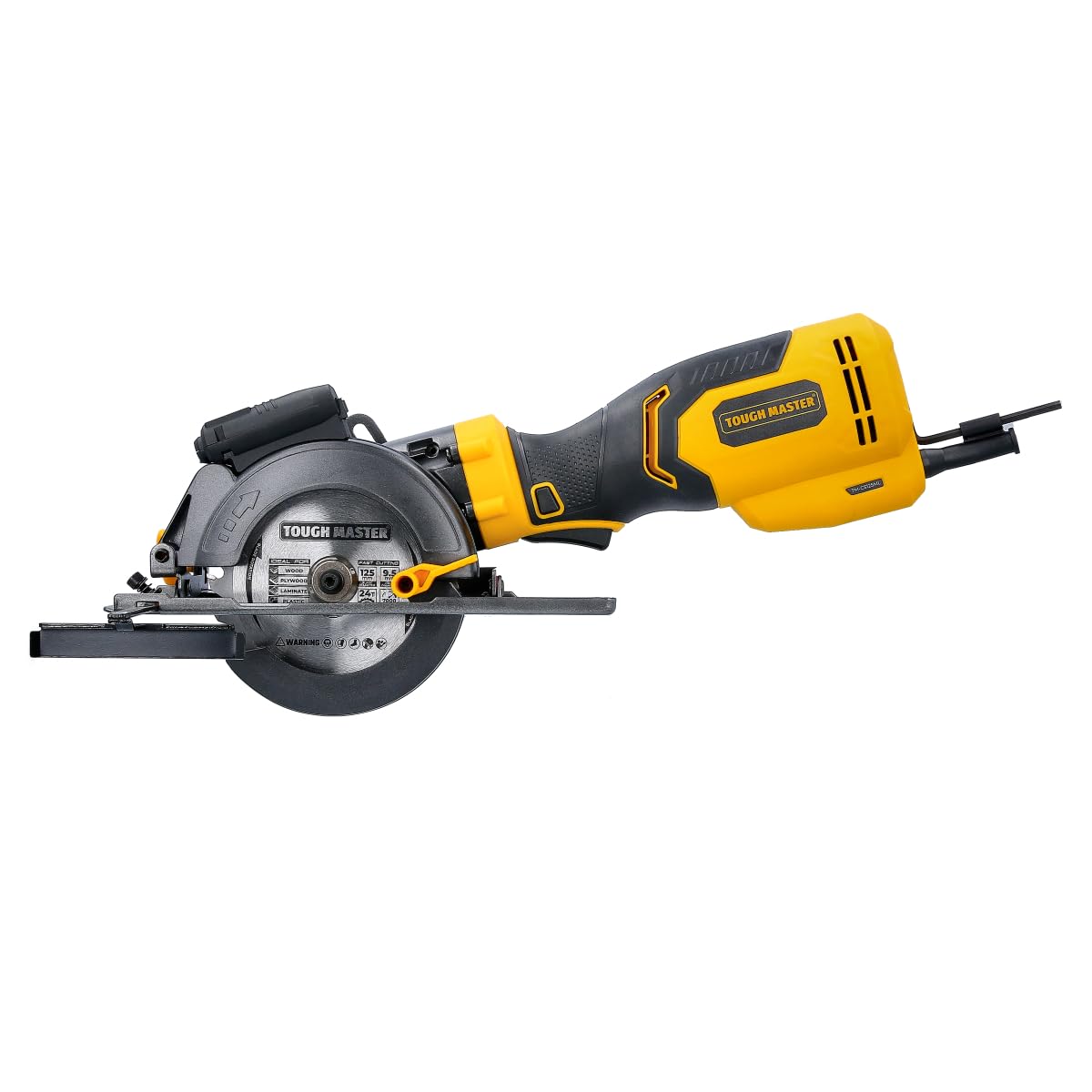TOUGH MASTER Mini Circular Saw 750W 3600RPM Compact Electric Circular Saw with Laser Guide & Blade 125mm for Wood Metal Tiles Plastic, Cutting Depth 45.5mm (90°), 30.5mm (45°) (Mini Circular Saw)