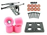 180mm Polished Trucks 70mm Wheels Combo (Solid Pink)