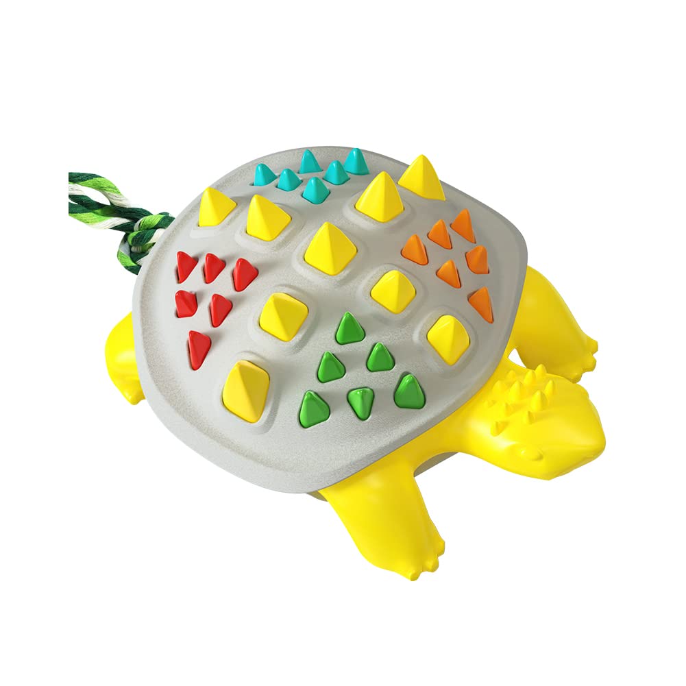 NALEINING Chew Toys for Dogs, Clean Teeth, Pet Teething Toys for Small, Medium and Large Dogs (Turtle - Yellow Grey)