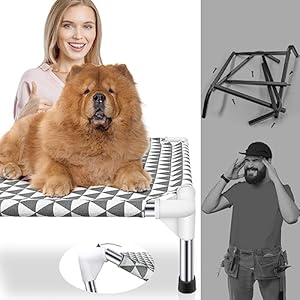 Elevated Outdoor Dog Bed, Medium Size, Cotton Material, Non-Slip Feet, Fits up to 70lbs Elevated Outdoor Dog Bed Medium Size Cotton Material Non Slip Feet Fits up to 70lbs