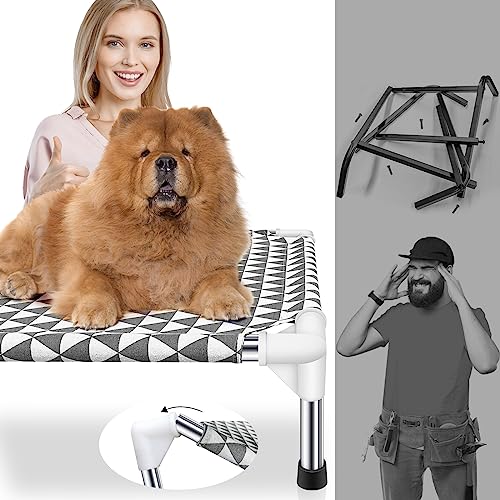 Elevated Outdoor Dog Bed, Medium Size, Cotton Material, Non-Slip Feet, Fits up to 70lbs - Image 5