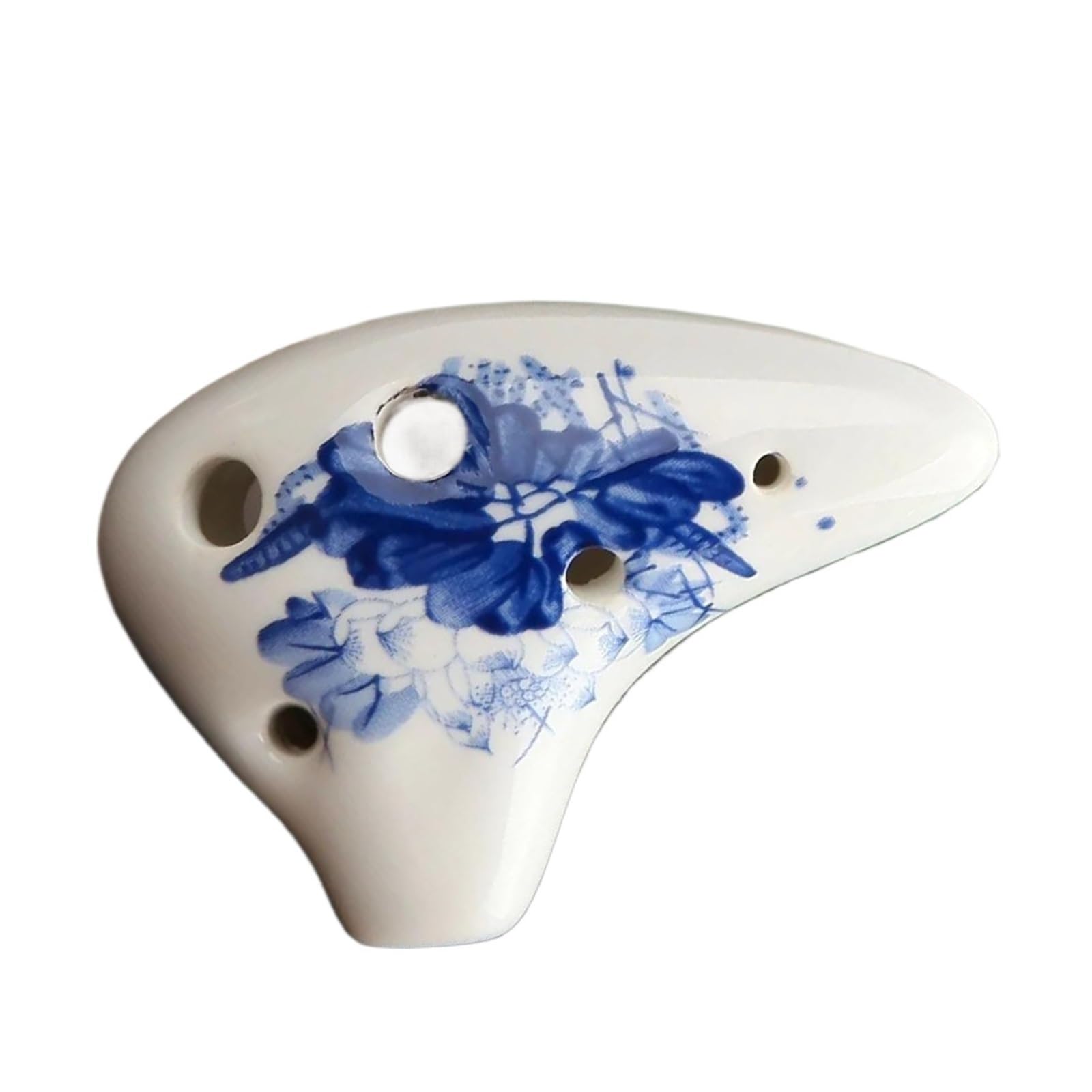 Ocarina 6 Otworowa Klawisz D Ceramiczny Instrument Do Nauki Gry Dla Początkujących Ocarina Instrument Dla Początkujących(Blue and white)