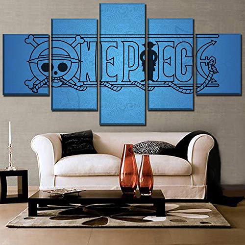 5 Leinwandbilder Rahmen Wandbilder Wohnkultur HD One Piece Animation Bild auf Leinwand Weihnachten Geschenk Leinwanddrucke