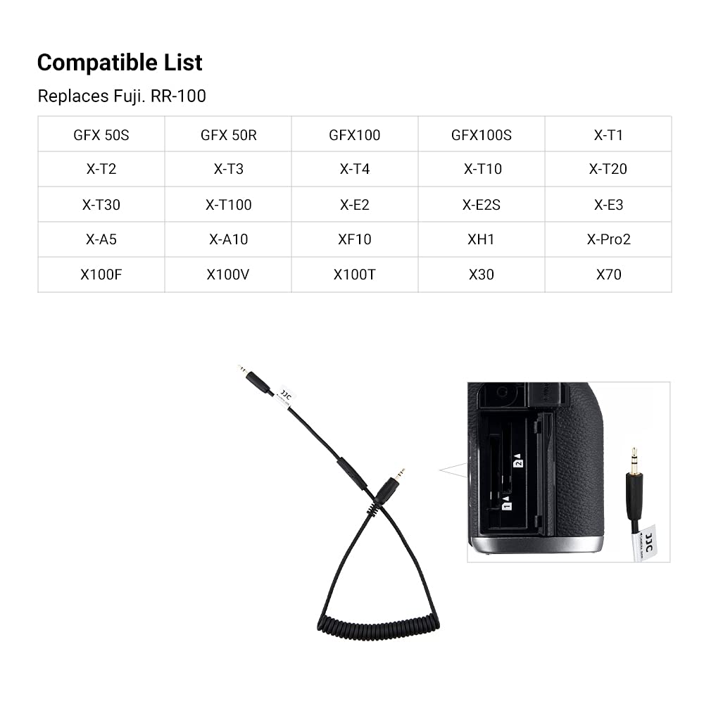 JJC Telecomando Senza Fili Flash Trigger Controllo lampeggiatore per Fuji Fujifilm X-T4 X-T3 X-T2 X-T30 II X-T30 X100V X-H1 X-Pro2 GFX100 GFX50R GFX50S Sostituisci Fujifilm RR-100 (1 Ricevitore)