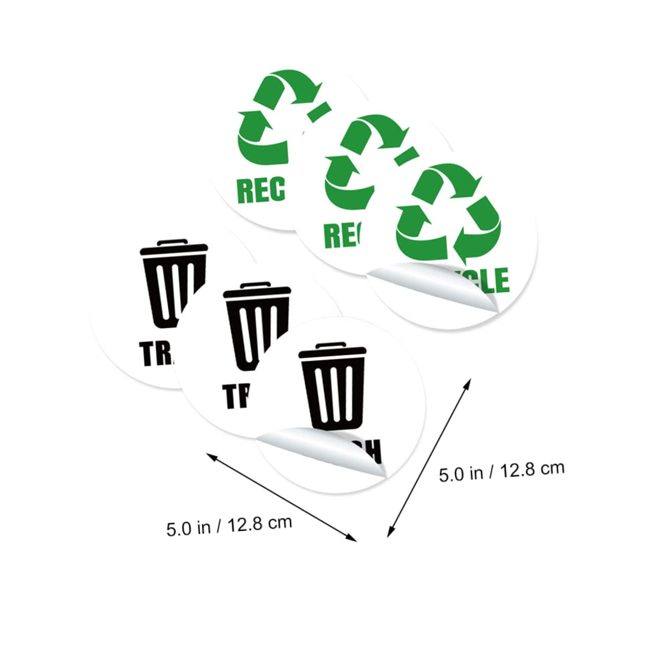 BCOATH 1set Garbage Classification Decals Self-Adhesive Stickers for Waste Sorting Labels for Tile and Trash Cans Material English Letter Pattern