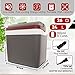 Koolatron Electric Portable Cooler Plug in 12V car Cooler 25 L (26 qt), No Ice Thermo Electric Portable Fridge for Camping, Travel Road Trips Trucking with 12 Volt DC Power Cord, Gray/White.