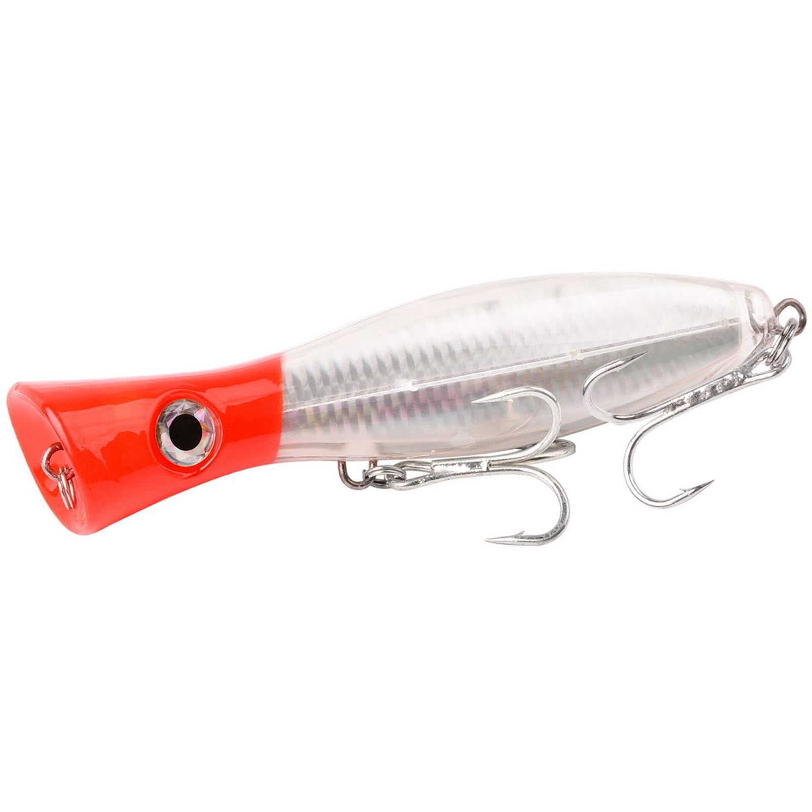 Popper Fishing Lure, JAZALIC 1 PCS Topwater Popper Lures 3D Eyes Fishing Accessories for Saltwater Surface Casting and Freshwater Gt Tuna Kingfish