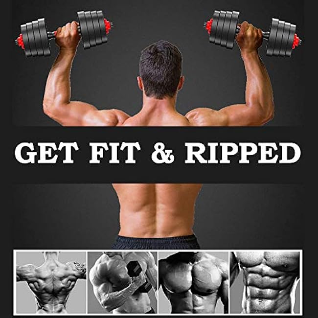 Adjustable Dumbbell Barbell Set (88LB/66LB/44LB) Weight with Connecting Rod 2 in 1 Home Body Workout Exercise Equipment for Men and Woman