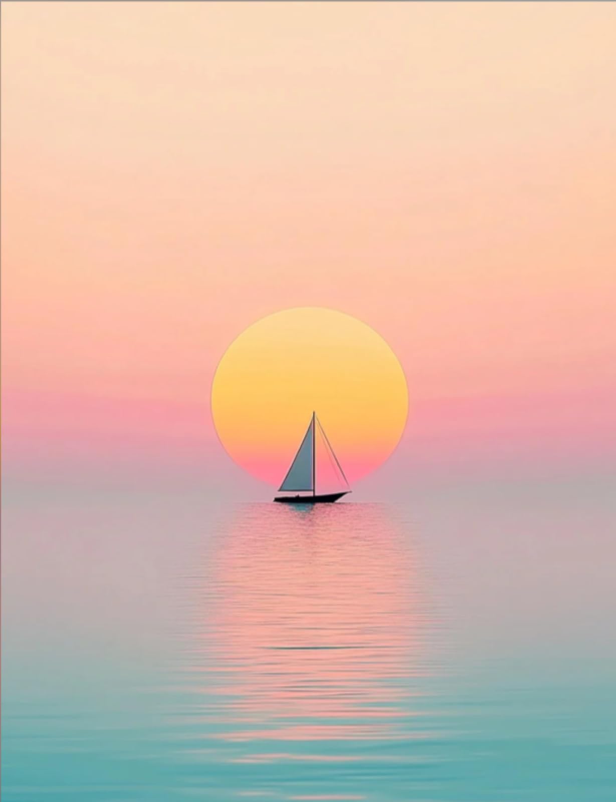 Stithej Pre-Printed Cross Stitch Kit Sunset Sailboat 11CT for Beginners