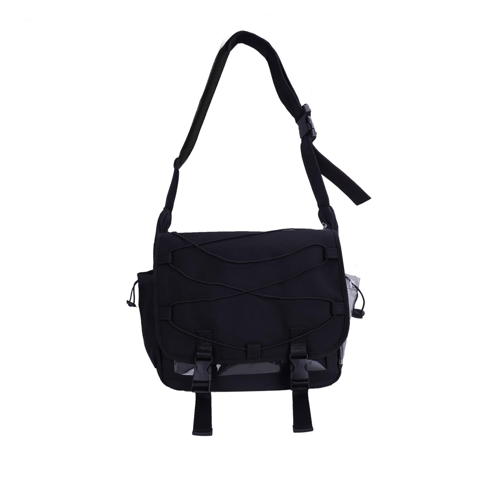 CoolChange Ita bag - Funda con ventana transparente y cubierta intercambiable, 28 x 30 cm, color negro, Color: negro.