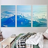 3 Piece Framed Canvas Wall Art Blue Sunset Canvas Prints Home Artwork Decoration for Living Room,Bedroom - 16