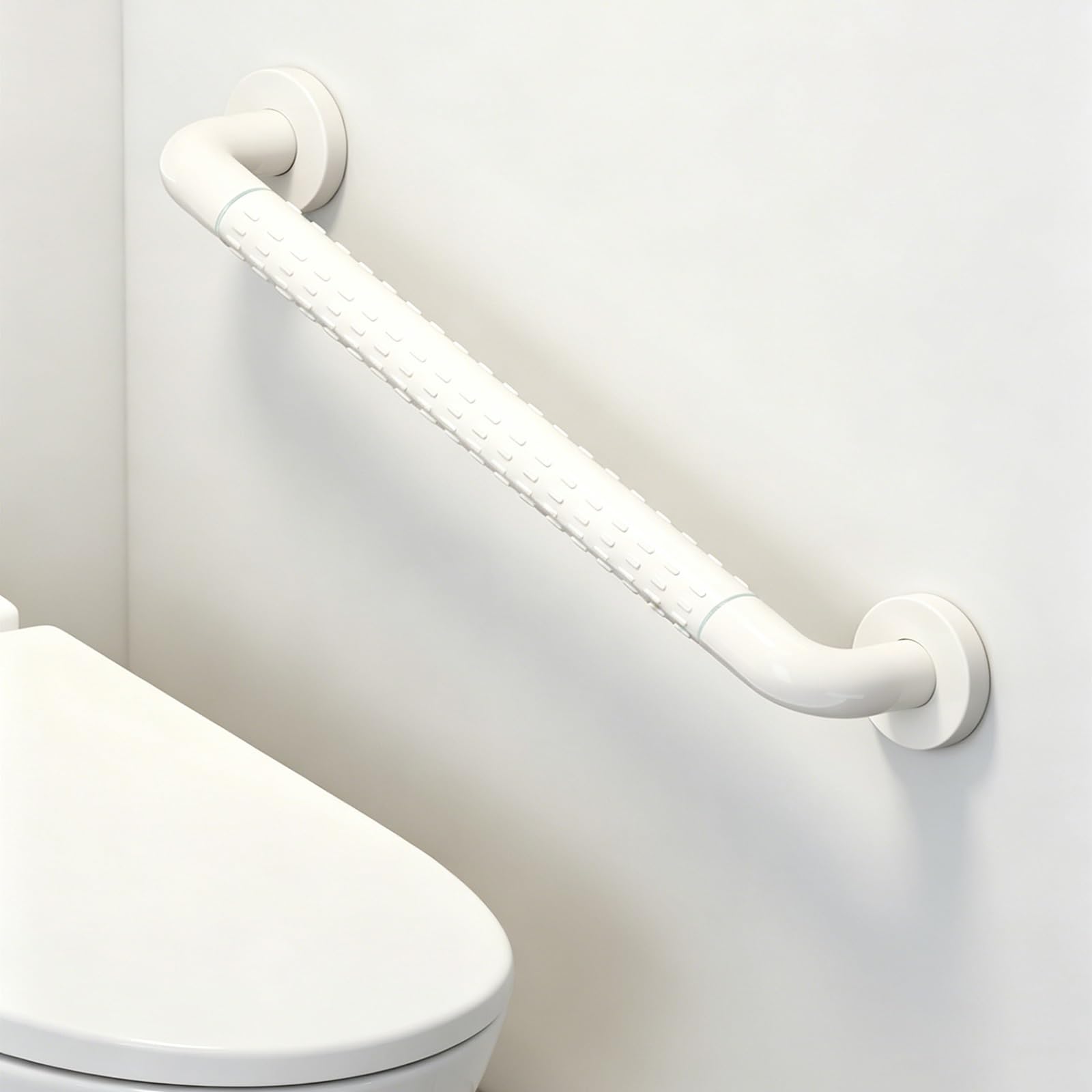 Lmvyuvlf White 80Cm Handrail For Indoor Stairs, Bathroom Safety Grab Bar Fors Elderly & Disabled –Anti-Slip Textured Handle, Wall-Mounted(,70Cm/2.30Ft)