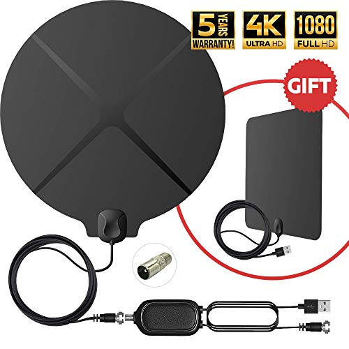 Digital TV Antenna Indoor Amplified - Support 4K 1080p 65-120 Miles Range