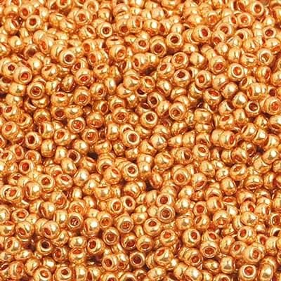 Czech Glass Seed Beads 10/0 (2.3mm Diameter) Metallic Gold DIY Jewelry Making Beads - 500g Bulk Bag by Preciosa (Jablonex)