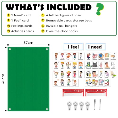 KIKIGOAL Feelings Chart For Preschool Teacher Supplies, Social Emotional Learning Pocket Chart, Autism Visual Behavior Management, Daycare Essentials, Calm Down Corner Classroom Supplies - Image 3