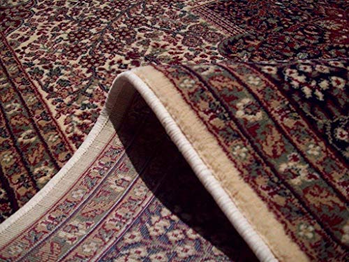 Image of Kashmiri Traditional Woollen Carpet with Advanced 1 Inch Thickness & Classical Look 150x200cm (5x7 Feet) Color Ivory