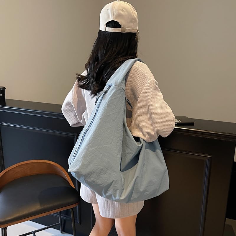 Slouchy Shoulder Bag for Women - Trendy Nylon Tote Bag Crescent Large Hobo Bags for Women2