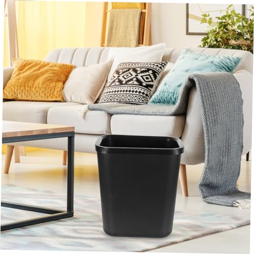 Caneca de basura plástica rectangular negra HEALLILY miniatura 5