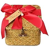 Panier de rangement avec couvercle : ce panier de rangement rétro peut être placé dans une armoire, un salon, une salle de bain, une cuisine, etc. panier de rangement en rotin