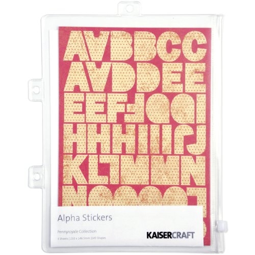 Kaisercraft Pennyroyale Alpha Stickers 8-1/4-Inch by 6-Inch Sheets 3/Binder Pocket-145 Pieces/Matches Chipboard CB108