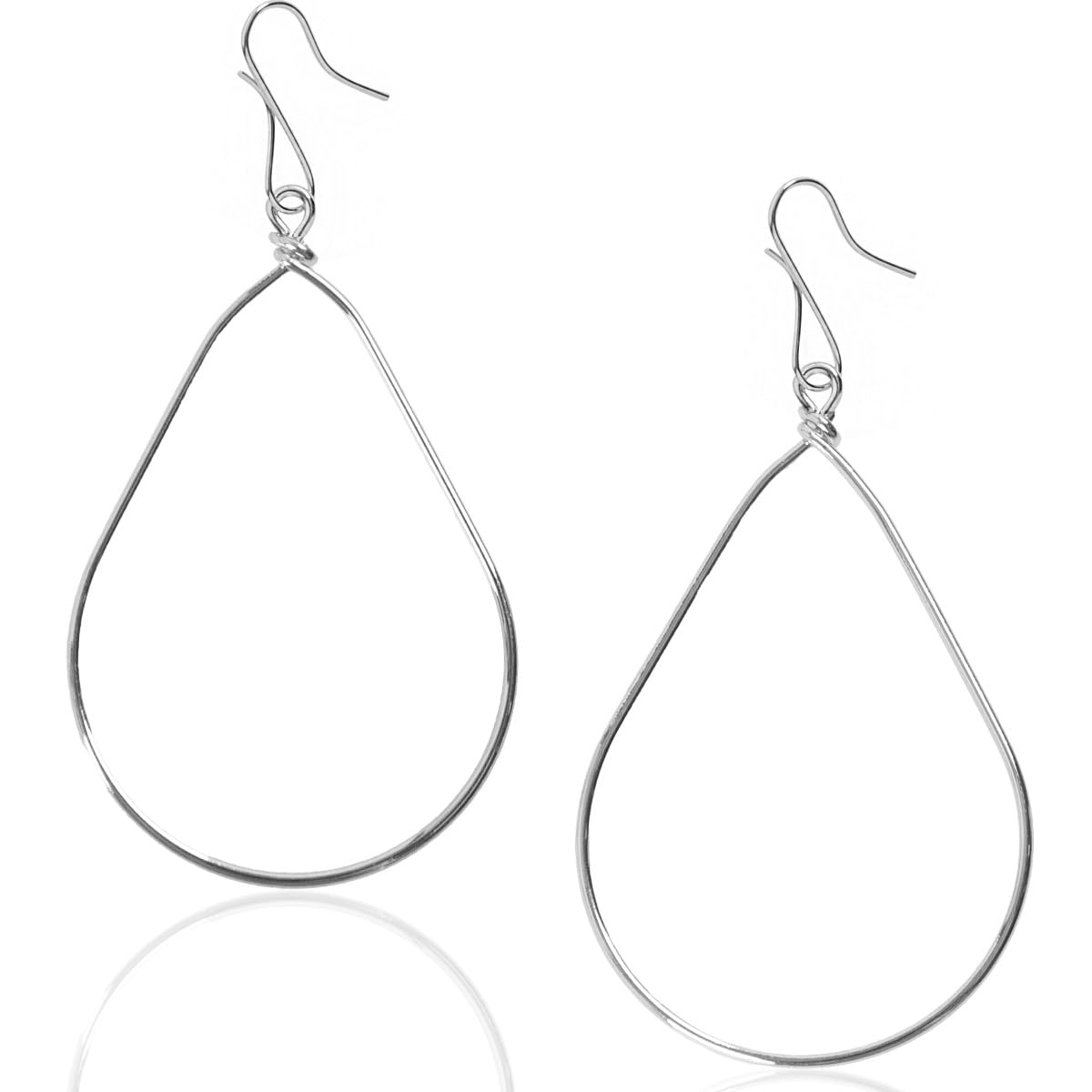 18K Gold or 925 Sterling Silver Plated Dangle Earrings for Women - Minimalist Teardrop Hoops - Hypoallergenic and Safe for Sensitive Ears