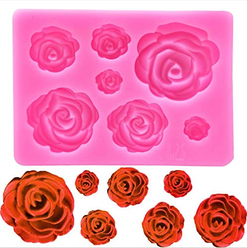 3D Silicone Flower Mold For Cake Soap Molds Silicone Flower Soap Mold Form Chocolate Cake Mold Handmade Diy Cake Fondant Decoration Soap Making Silicone Mold (A)