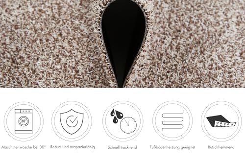 andiamo Fußmatte Samson Türmatte Sauberlaufmatte für Innen- und überdachter Außenbereich waschbar mit rutschfester Unterseite 40 x 60 cm beige