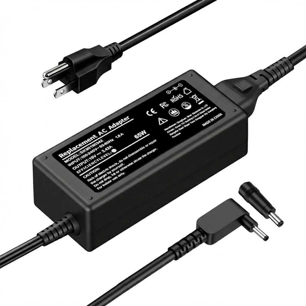 65W 45W Charger Compatible with Acer Aspire 3 5 1 A315 A315-24P A317 A515-55 A515-56 A515-54 N22C6 N20C5 N15Q8 Swift/Spin 1 3 5 11 12 Chromebook 15 14 13 11 CB3 CB5 AC Power Cord (3.0*1.1-5.5*1.7MM)