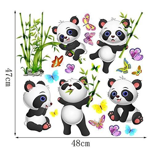 Vinilos decorativos de pared con panda y mariposa 10x11 pulg miniatura 5